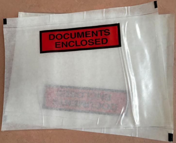 420 enveloppen 'Documents Enclosed' (zelfklevend), Diversen, Papierwaren, Nieuw, Ophalen of Verzenden