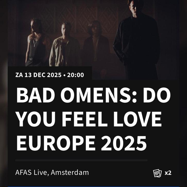 2x bad omens concert tickets kaartjes zaterdag 13 december, Tickets en Kaartjes, Concerten | Rock en Metal, Twee personen, December