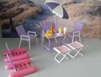barbie vintage lila tuinstoelen, strandstoelen + parasol, Ophalen of Verzenden, Zo goed als nieuw, Overige typen