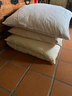 Vier gratis hoofdkussens 60x70 cm eendenveren, Huis en Inrichting, Slaapkamer | Beddengoed, Ophalen, Gebruikt, Overige maten, Wit