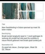 Dubai Feestkleding Maat 36 (S), Ophalen of Verzenden, Zo goed als nieuw, Maat 36 (S), Blauw