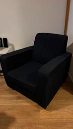 Donkerblauwe stoel ribstof, Huis en Inrichting, Fauteuils, Ophalen, Gebruikt, 75 tot 100 cm