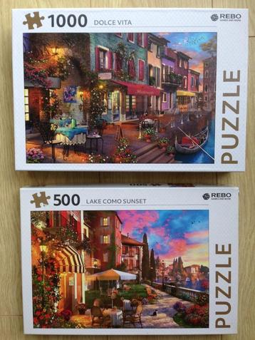 🧩2 Prachtige kleurige REBO puzzels van 500 & 1000 stukjes.  beschikbaar voor biedingen
