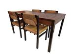 Vintage Fristho wenge eetkamer set design Arnold Merckx, Huis en Inrichting, Stoelen, Ophalen, Gebruikt, Riet of Rotan, Vijf, Zes of meer stoelen