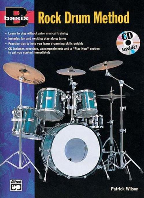 Basix Rock Drum Method +cd-lesboek rock drummen +cd-lesboek, Muziek en Instrumenten, Bladmuziek, Zo goed als nieuw, Les of Cursus