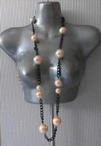 Manouk - stoere ketting met parels, Overige materialen, Verstelbaar, Verzenden, Zwart