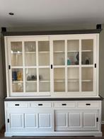 Buffet-/Servieskast Clear White/Rustic Grey - Riverwoods, Ophalen, 200 cm of meer, Met deur(en), Overige houtsoorten
