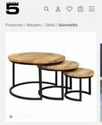 Salontafel van Mangohout, Huis en Inrichting, Tafels | Salontafels, 50 tot 100 cm, Rond, Ophalen of Verzenden, Zo goed als nieuw