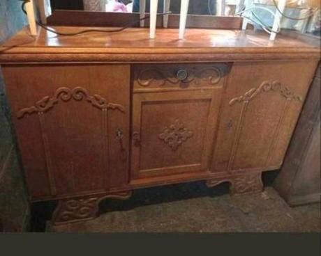 Vintage Houten Dressoir/Ladenkast, Huis en Inrichting, Kasten | Dressoirs, Gebruikt, 100 tot 150 cm, 50 tot 75 cm, Met lade(s)