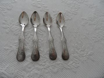 AH verzilverde, bewerkte lepeltjes (4) beschikbaar voor biedingen