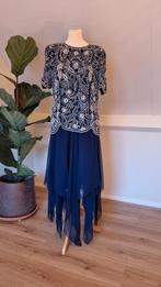 Vintage Frank Usher set, Galajurk, Blauw, Maat 42/44 (L), Ophalen of Verzenden