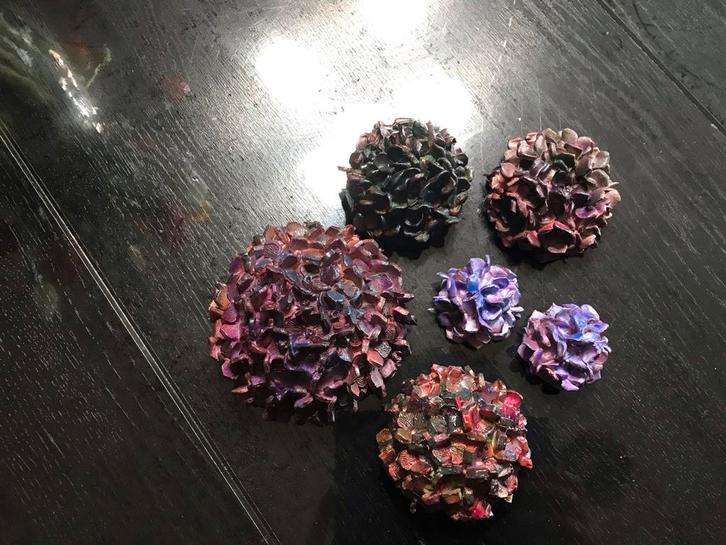 Decoratieve hortensia s halve bollen, Huis en Inrichting, Woonaccessoires | Kunstplanten en Kunstbloemen, Zo goed als nieuw, Ophalen of Verzenden