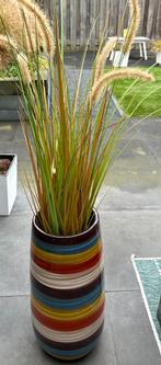 Gekleurde vaas met kunst rietstengels, Tuin en Terras, Bloempotten, Ophalen, Gebruikt, Rond, Tuin