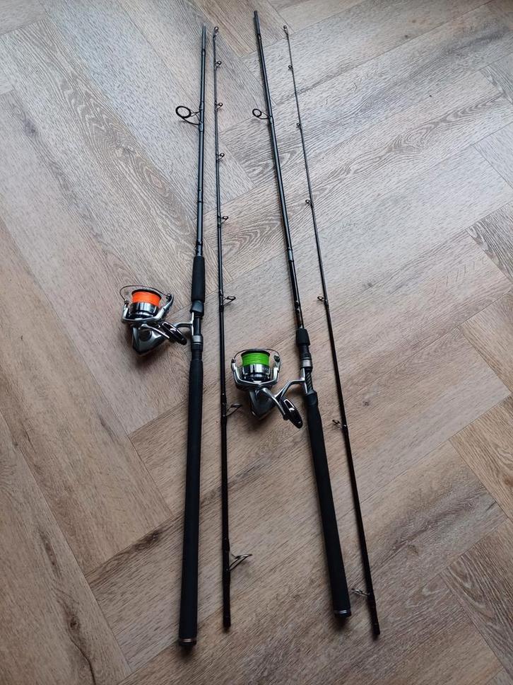 2 nieuwe shimano stradic 4000 + Westin hengels, Watersport en Boten, Hengelsport | Roofvissen, Nieuw, Complete set, Ophalen