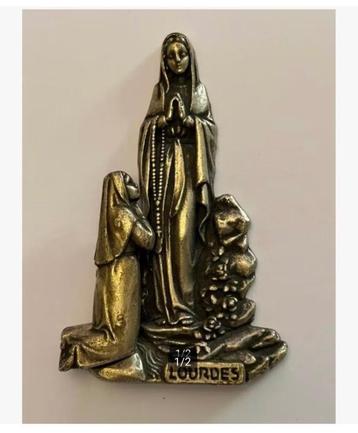 Maria aanbidding Lourdes metaal 9 cm beschikbaar voor biedingen
