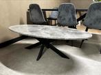 Ovale marmeren salontafel | fior di bosco showroom model, Ophalen, 100 tot 150 cm, 50 tot 100 cm, Zo goed als nieuw