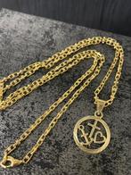 Massieve 14 karaats gouden monte carlo ketting met hanger, Sieraden, Tassen en Uiterlijk, Kettingen, Ophalen of Verzenden, Nieuw