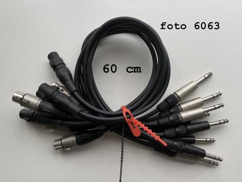 Verloop kabel XLR > Jack 6 mm symmetrisch en Jack > Jack 6, Muziek en Instrumenten, Kabels en Stekkers, Zo goed als nieuw, Microfoon