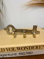 Messing Sleutelrekje met 3 Haken - Prachtig!, Wandkapstok, Ophalen of Verzenden, Zo goed als nieuw, Minder dan 100 cm