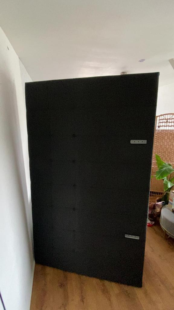 Hoofdbord boxpring 180cm breed grijs/antraciet, Huis en Inrichting, Slaapkamer | Boxsprings, 180 cm, 200 cm, Tweepersoons, Ophalen