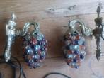 2 vintage glazen druiventros lampen, Ophalen of Verzenden, Gebruikt, Glas, Murano