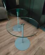Twee glazen bijzet tafels samen 20 euro, Huis en Inrichting, Tafels | Bijzettafels, Minder dan 55 cm, Gebruikt, Rond, Glas