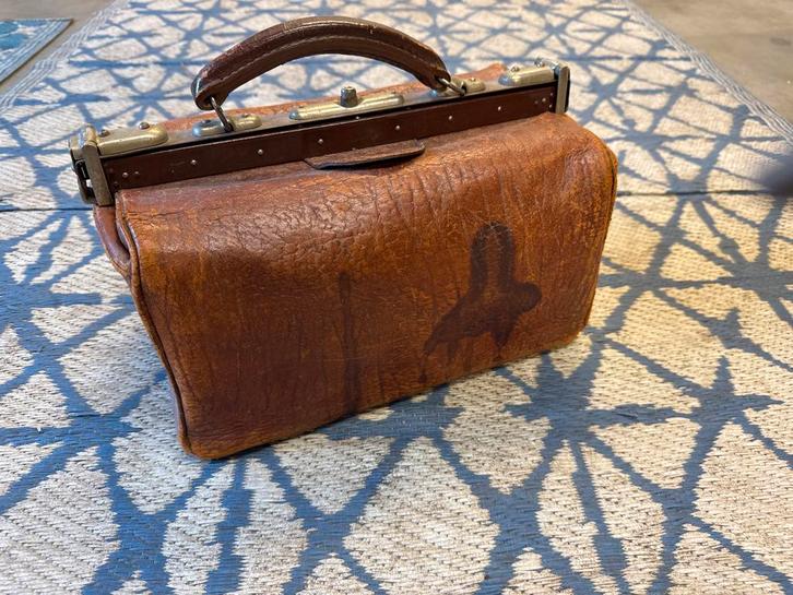 Antieke Leren Dokterstas Brocante, Antiek en Kunst, Antiek | Overige Antiek, Ophalen of Verzenden