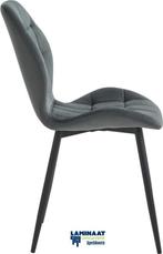 Manny Eetkamerstoel Grijs Fluweel Velvet Industrieel €42,00, Ophalen, Nieuw, Metaal, Eetkamer stoelen grijs