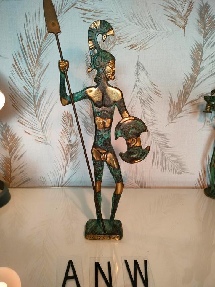 Bronzen Leonidas Beeld - Grieks, Antiek en Kunst, Kunst | Beelden en Houtsnijwerken, Ophalen of Verzenden