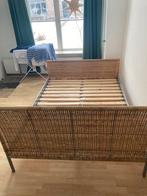 Twee persoonsbed 140 x 200 cm Ikea, Huis en Inrichting, Slaapkamer | Bedden, Ophalen, Gebruikt, Bruin, Tweepersoons