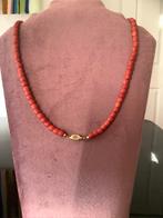 Geweldige antieke Bloedkoraal ketting collier goud slot 14 k, Verzenden, Zo goed als nieuw, Met edelsteen, Rood