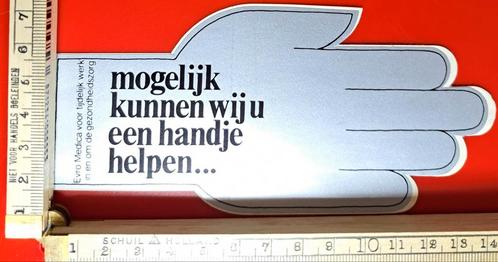 Vintage sticker mogelijk kunnen wij u een handje helpen, Verzamelen, Stickers, Zo goed als nieuw, Overige typen, Ophalen of Verzenden