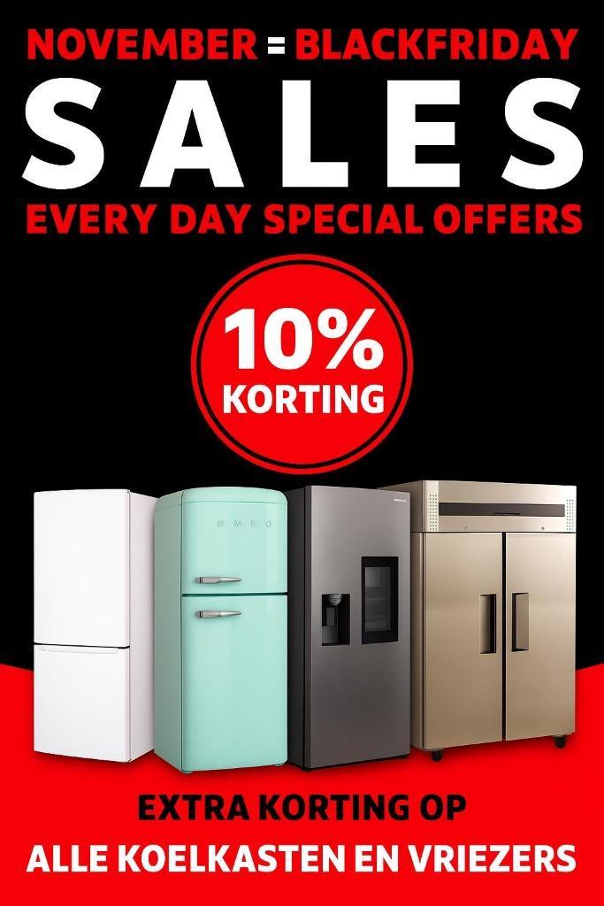 BLACK FRIDAY 10% KORTING op alle koelkasten & vriezers, Witgoed en Apparatuur, Vriezers en Diepvrieskisten, Nieuw, 160 cm of meer