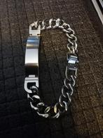 Heren armband Graveerplaat 22 cm lang, Sieraden, Tassen en Uiterlijk, Armbanden, Ophalen of Verzenden, Zilver, Staal