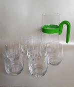 Vintage glazen set met karaf, Glas of Glazen, Gebruikt, Ophalen of Verzenden, Glas