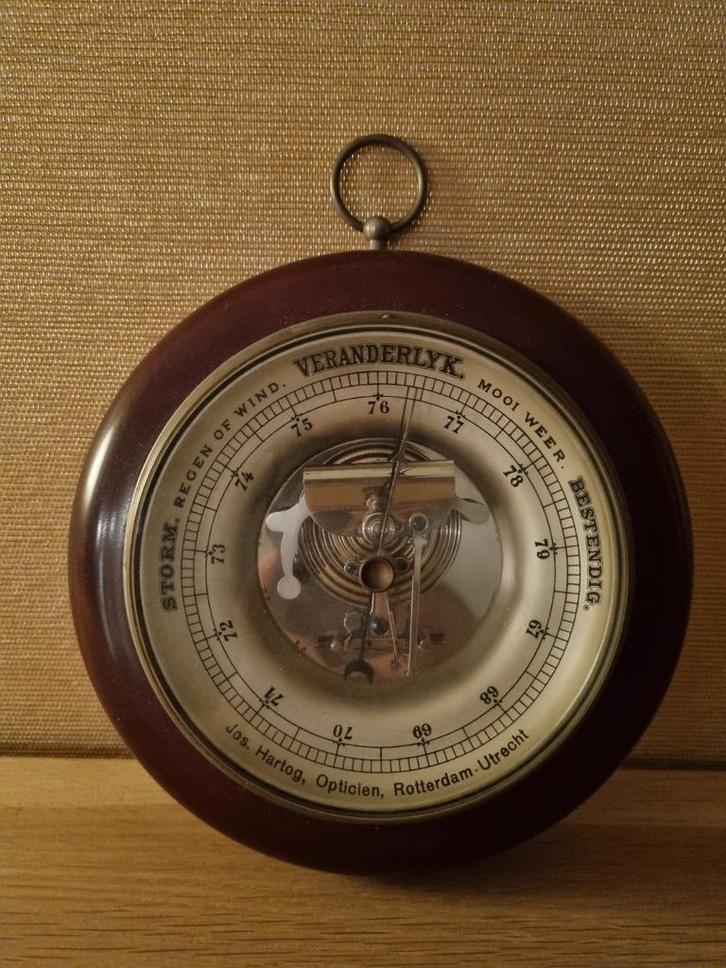 Antieke Barometer Jos Hartog Rotterdam-Utrecht, Antiek en Kunst, Antiek | Woonaccessoires, Ophalen of Verzenden