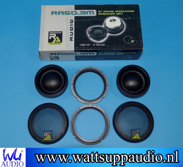Radical Audio RA50.3M 2''Dome Midrange speakers Luidsprekers, Auto diversen, Autospeakers, Zo goed als nieuw, Ophalen of Verzenden