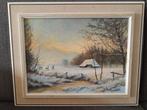 olieverf schilderij winters landschap, Antiek en Kunst, Kunst | Schilderijen | Klassiek, Ophalen