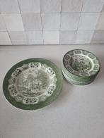 Vintage Engels Ironstone Tableware 'Old Inns'-serie groen, Ophalen