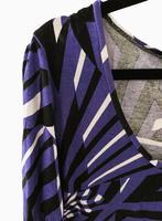 Claudia Strater top t-shirt paars wit zwart 40, Verzenden, Paars, Maat 42/44 (L), Zo goed als nieuw