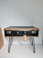 Unieke brocante vintage tafel koffer, Huis en Inrichting, Ophalen, Gebruikt, 75 cm of meer, Rechthoekig