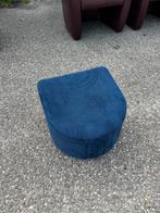 Mooie blauwe poef / hocker, Ophalen, Zo goed als nieuw, Rond
