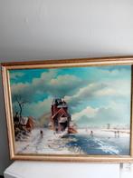 Schilderij winter landschap, Antiek en Kunst, Kunst | Schilderijen | Klassiek, Ophalen of Verzenden