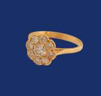 24 karaat Gouden Entourage Ring Damesring 1.20 crt Diamanten, Verzenden, Nieuw, Met edelsteen, Dame