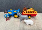 Playmobil 123 traktor aanhanger boer paard ezel schaap, Ophalen of Verzenden, Zo goed als nieuw