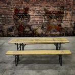 Vintage bierbankset retro biertafel sets Picknick tafel, Gebruikt
