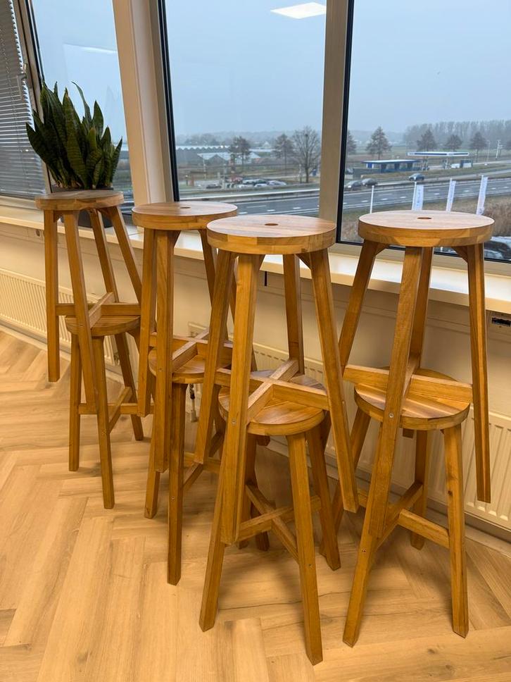 8 IKEA Barkrukken, Huis en Inrichting, Stoelen, Gebruikt, Vijf, Zes of meer stoelen, Hout, Bruin, Ophalen