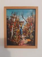 Schilderij Afrikaanse vrouw met mand, Antiek en Kunst, Kunst | Schilderijen | Modern, Ophalen of Verzenden