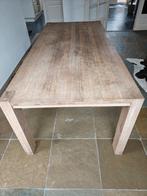Goossens massief eiken houten eettafel 220x100x78, Ophalen, Gebruikt, 200 cm of meer, 50 tot 100 cm