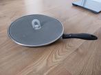 Grote koekenpan met spatscherm, Huis en Inrichting, Keuken | Potten en Pannen, Ophalen of Verzenden, Zo goed als nieuw, Rvs, Koekenpan of Braadpan